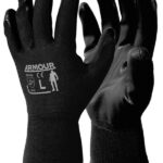 Black Flat Nitrile Open Back Glove
