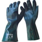 PVC Green Chemical Double Dipped Gauntlet Glove 35cm