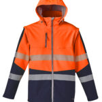 Unisex Hi Vis Streetworx 2 in 1 Stretch Softshell Hooded Jacket