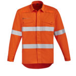 Mens Orange Flame Hi Viz Open Front Shirt - Hoop Taped
