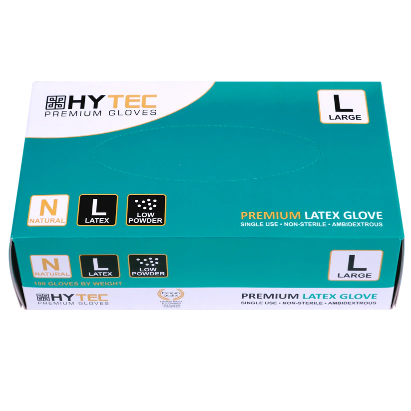 Hytec Low Powder Glove Hytec Natural Latex Low Powder Gloves - Image 1
