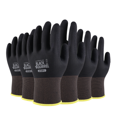 67069 Ultra Flex Black Squirrel Foam Nitrile 6pk Gloves