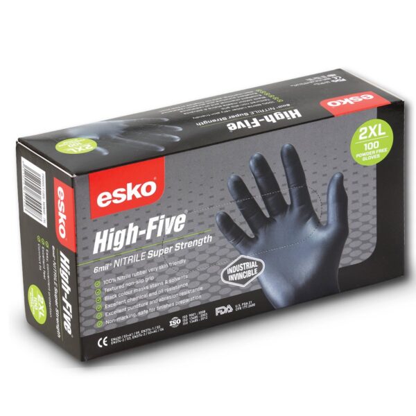 Esko High-Five Black Nitrile Industrial Glove 100pack