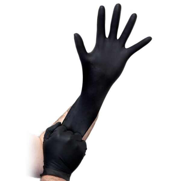 Esko High-Five Black Nitrile Glove on hand
